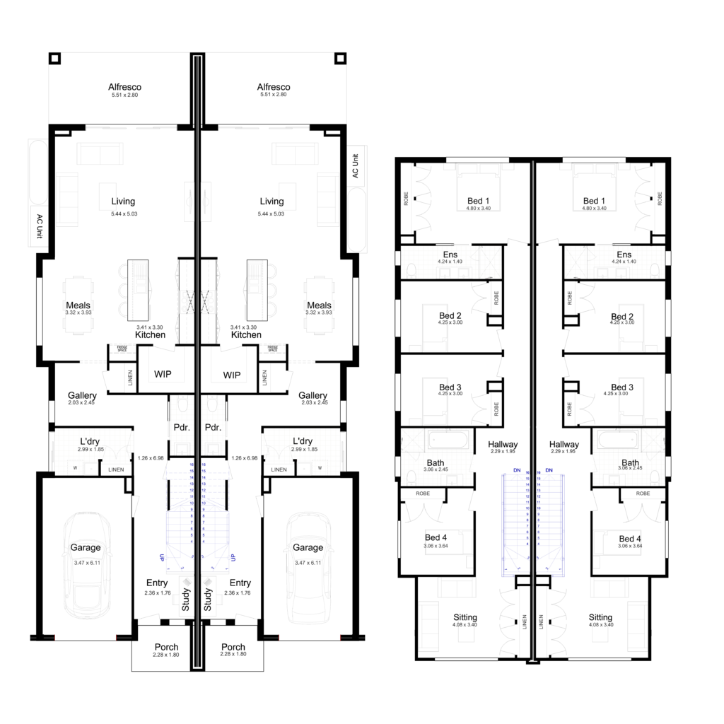Harlow 56 Duplex Floorplans